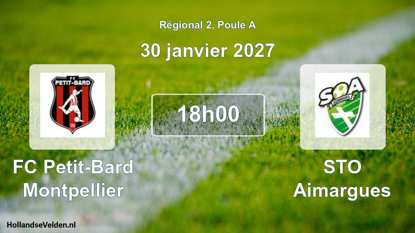 Match programmé: FC Petit-Bard Montpellier - STO Aimargues (30 janvier 2027)