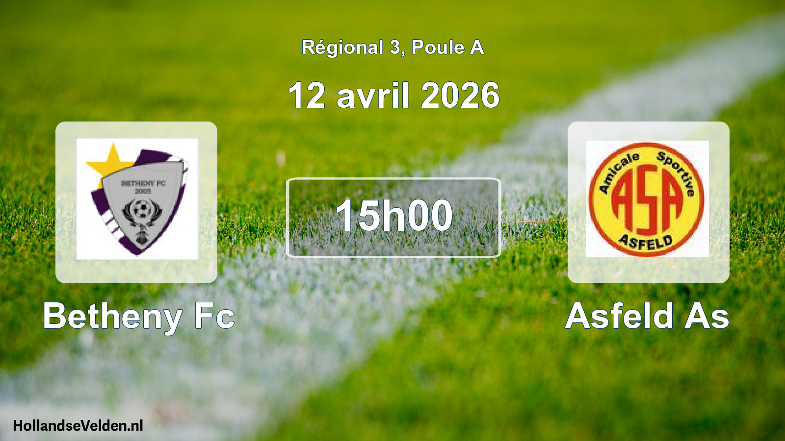 Scheduled Match: Betheny Fc - Asfeld As (12 April 2026)