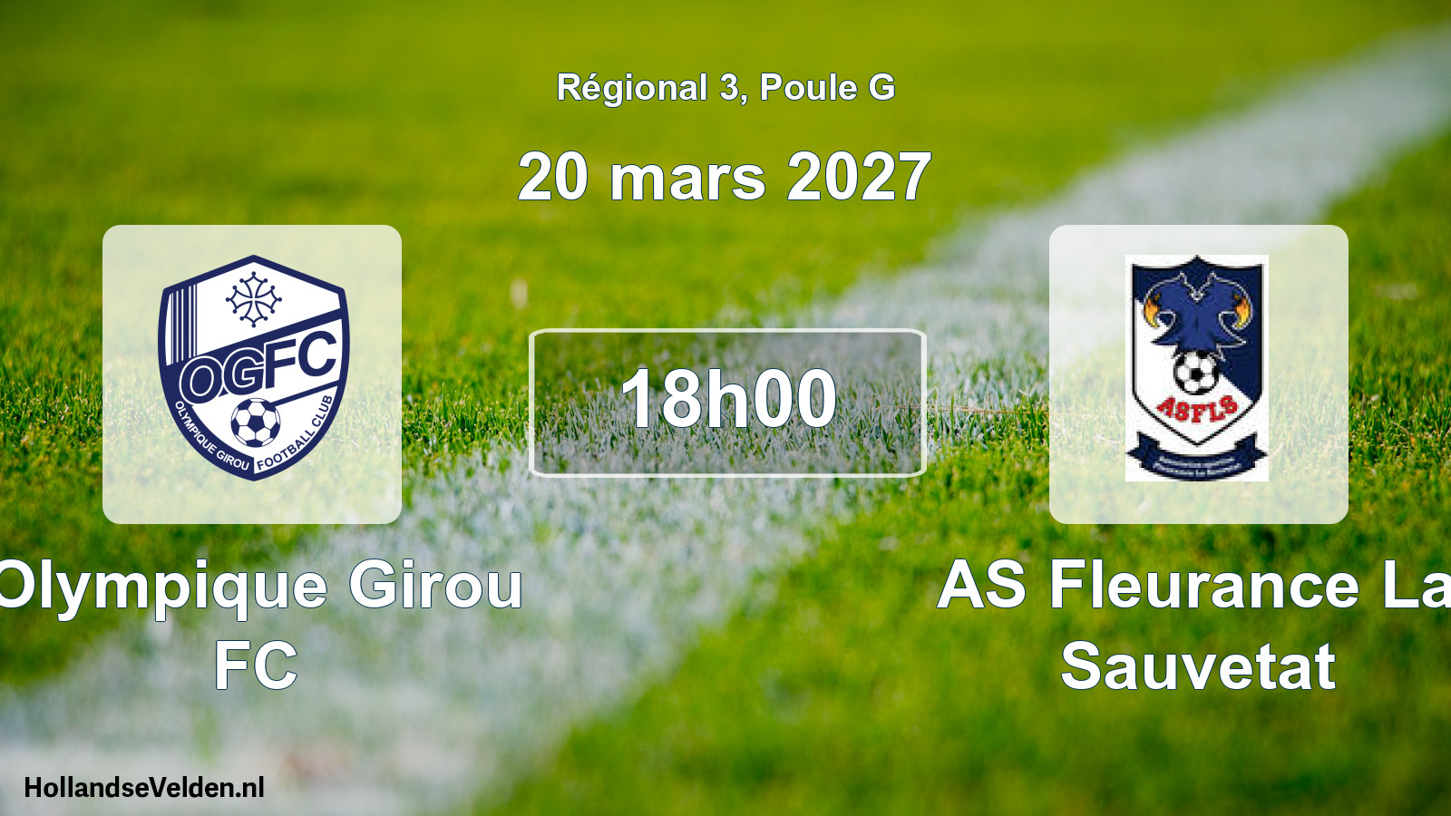 Match programmé: Olympique Girou FC - AS Fleurance La Sauvetat (20 mars 2027)