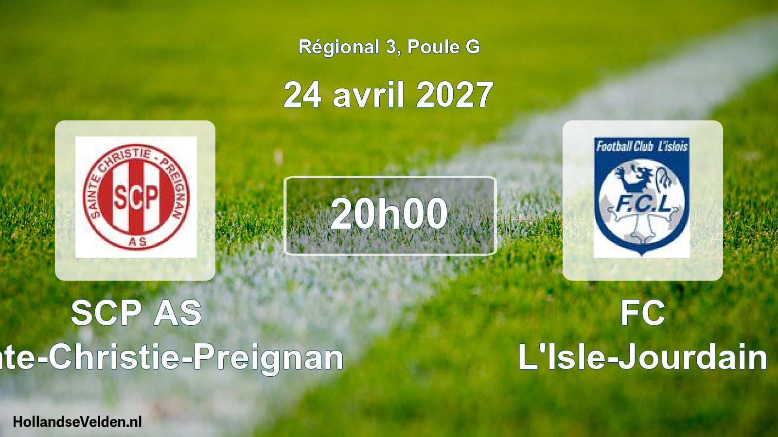 Match programmé: SCP AS Sainte-Christie-Preignan - FC L'Isle-Jourdain (24 avril 2027)