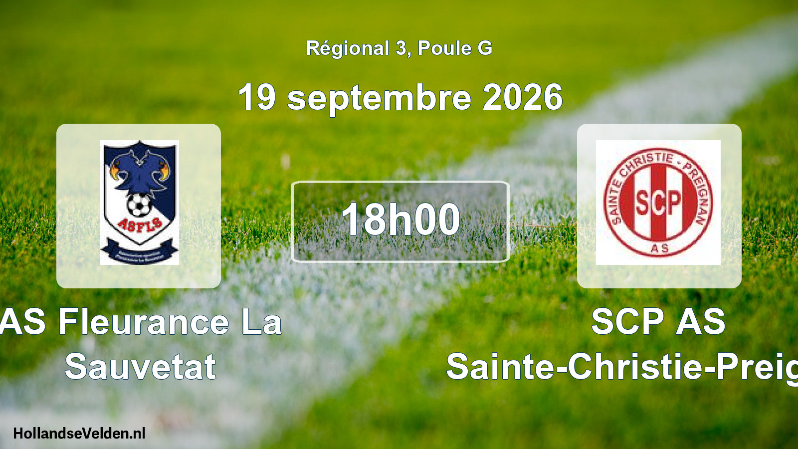 Match programmé: AS Fleurance La Sauvetat - SCP AS Sainte-Christie-Preignan (19 septembre 2026)