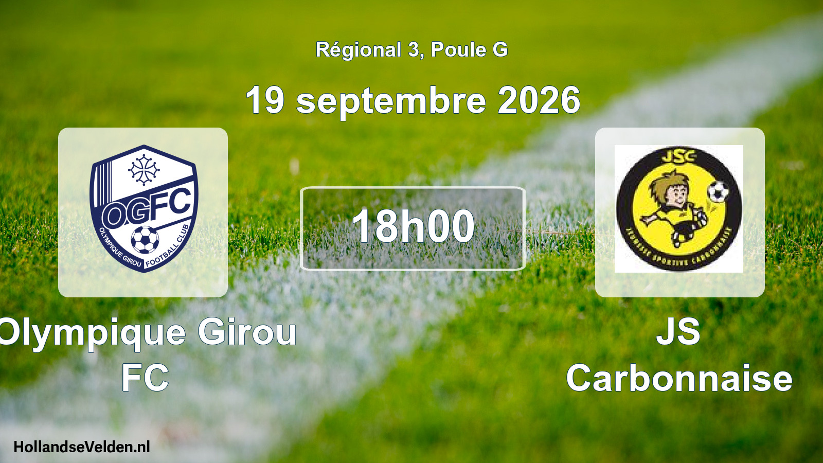 Match programmé: Olympique Girou FC - JS Carbonnaise (19 septembre 2026)