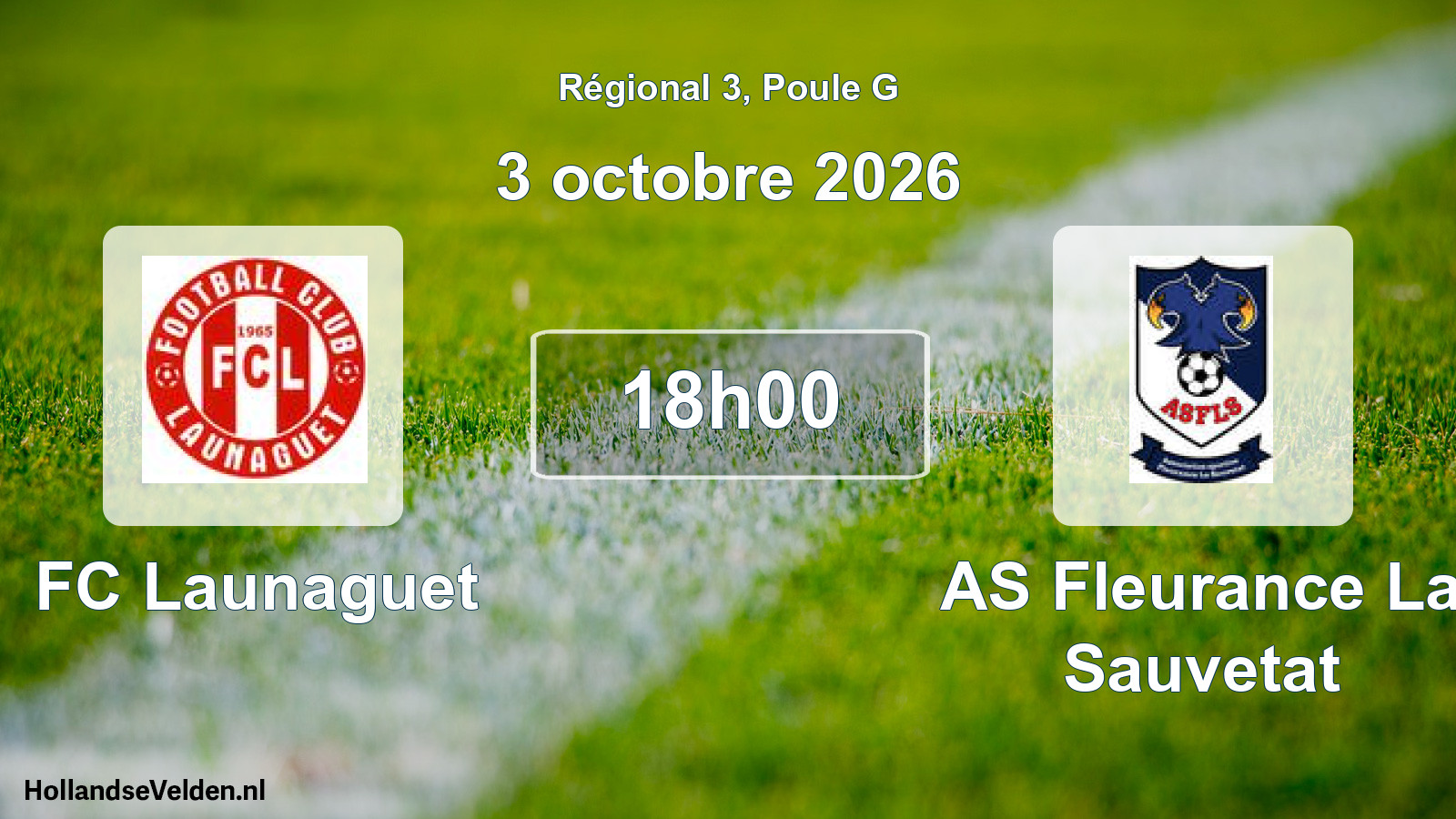 Match programmé: FC Launaguet - AS Fleurance La Sauvetat (3 octobre 2026)