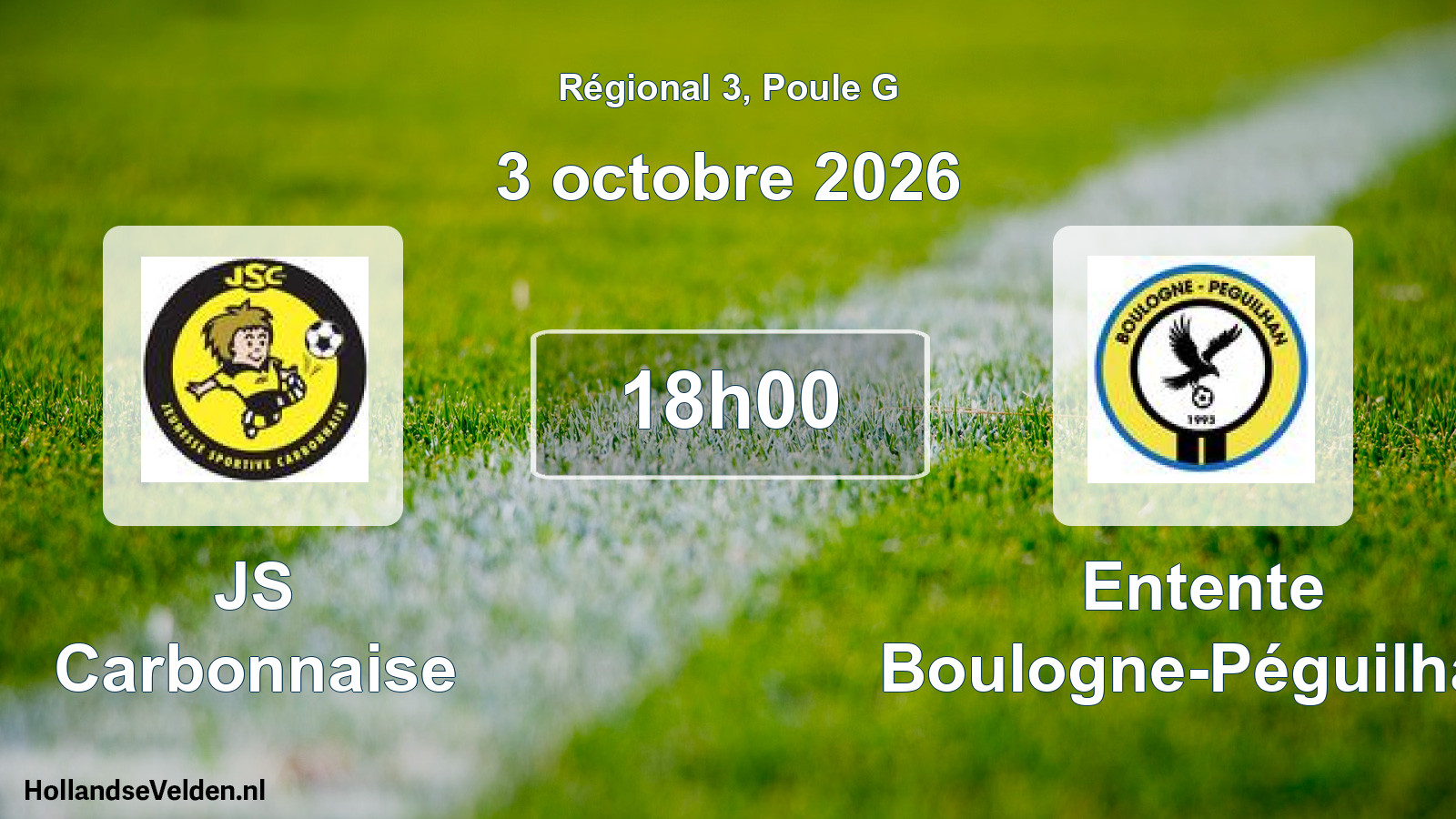 Match programmé: JS Carbonnaise - Entente Boulogne-Péguilhan (3 octobre 2026)