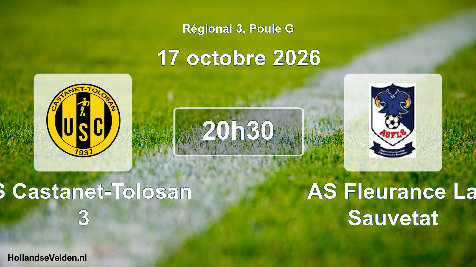 Match programmé: US Castanet-Tolosan 3 - AS Fleurance La Sauvetat (17 octobre 2026)