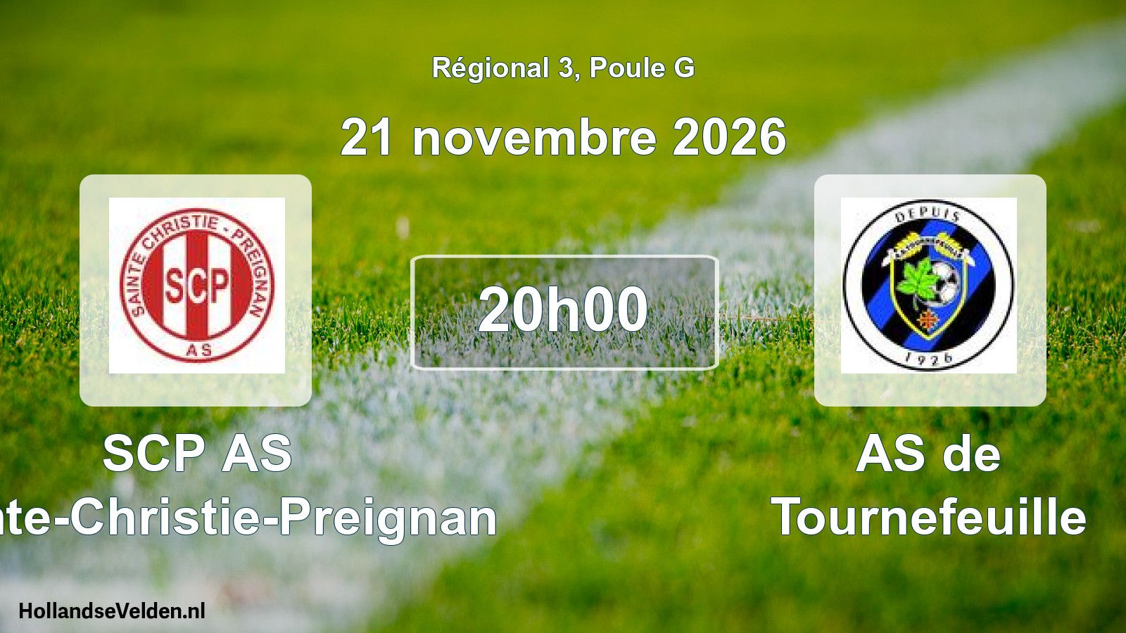 Match programmé: SCP AS Sainte-Christie-Preignan - AS de Tournefeuille (21 novembre 2026)