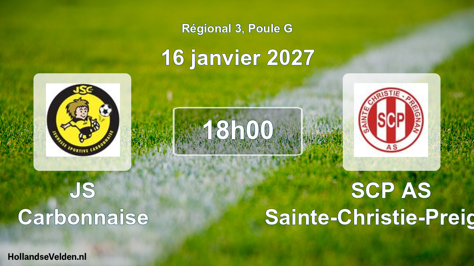Match programmé: JS Carbonnaise - SCP AS Sainte-Christie-Preignan (16 janvier 2027)