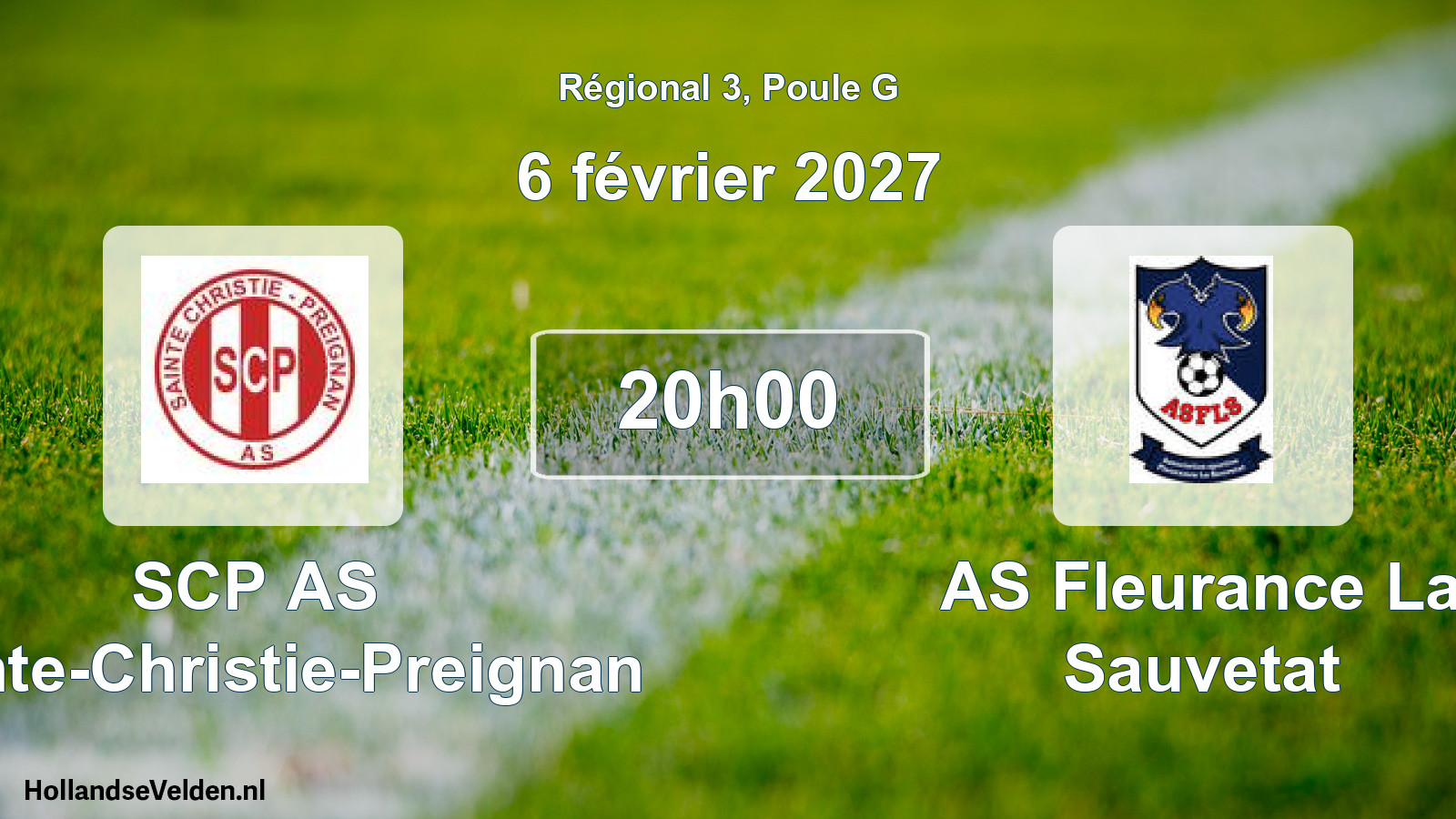 Match programmé: SCP AS Sainte-Christie-Preignan - AS Fleurance La Sauvetat (6 février 2027)