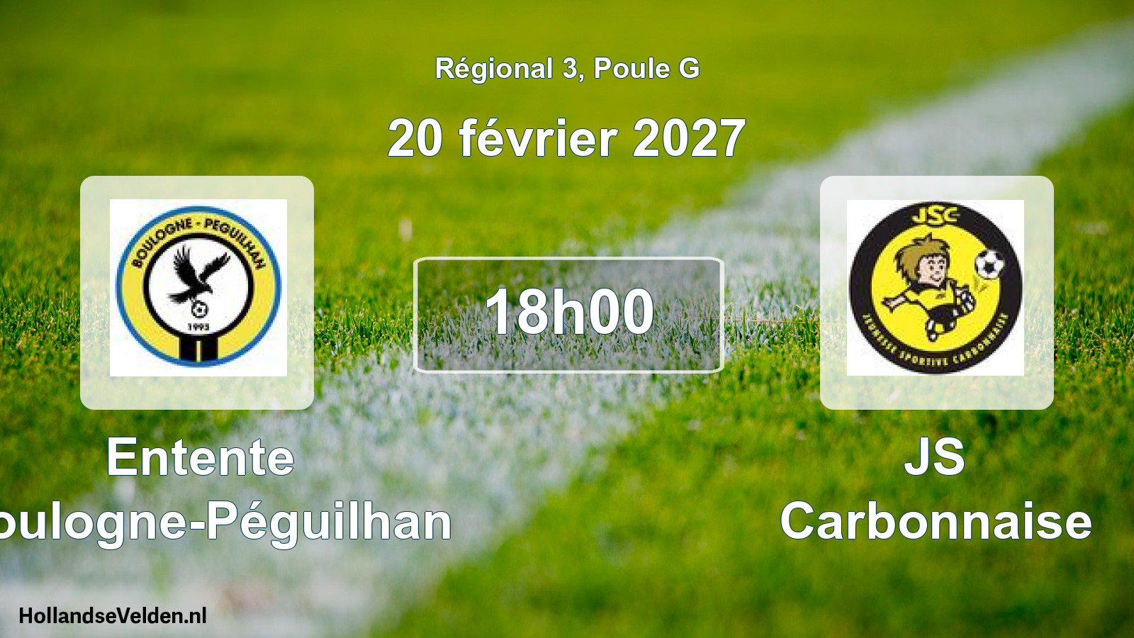 Match programmé: Entente Boulogne-Péguilhan - JS Carbonnaise (20 février 2027)