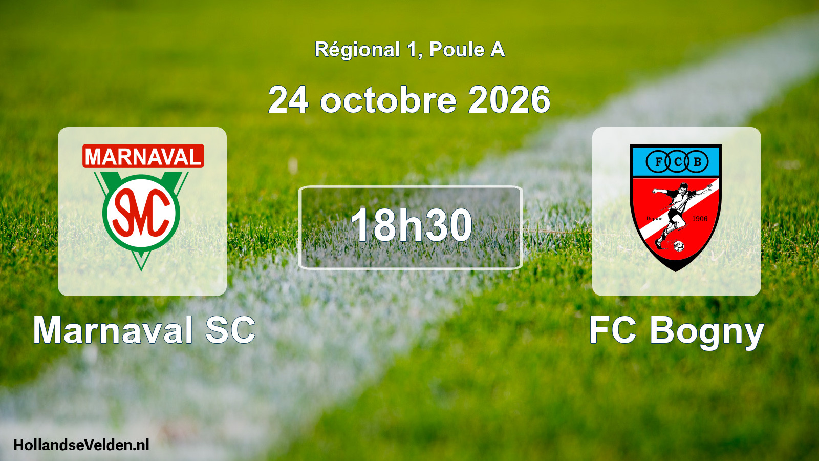 Match programmé: Marnaval SC - FC Bogny (24 octobre 2026)