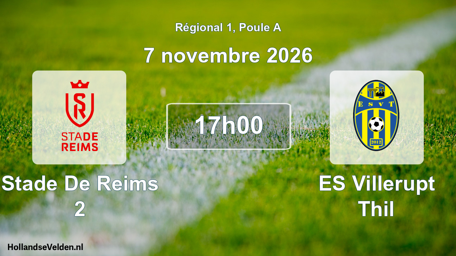 Match programmé: Stade De Reims 2 - ES Villerupt Thil (7 novembre 2026)