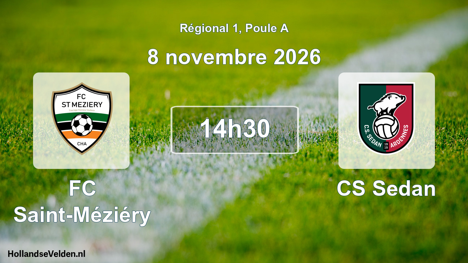 Match programmé: FC Saint-Méziéry - CS Sedan (8 novembre 2026)