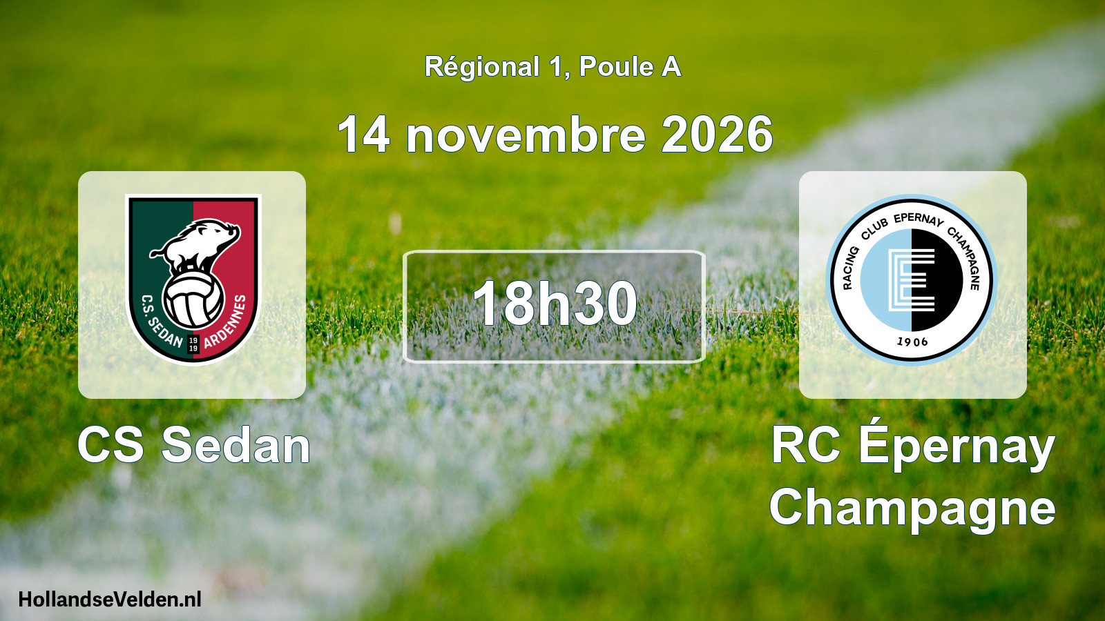 Match programmé: CS Sedan - RC Épernay Champagne (14 novembre 2026)