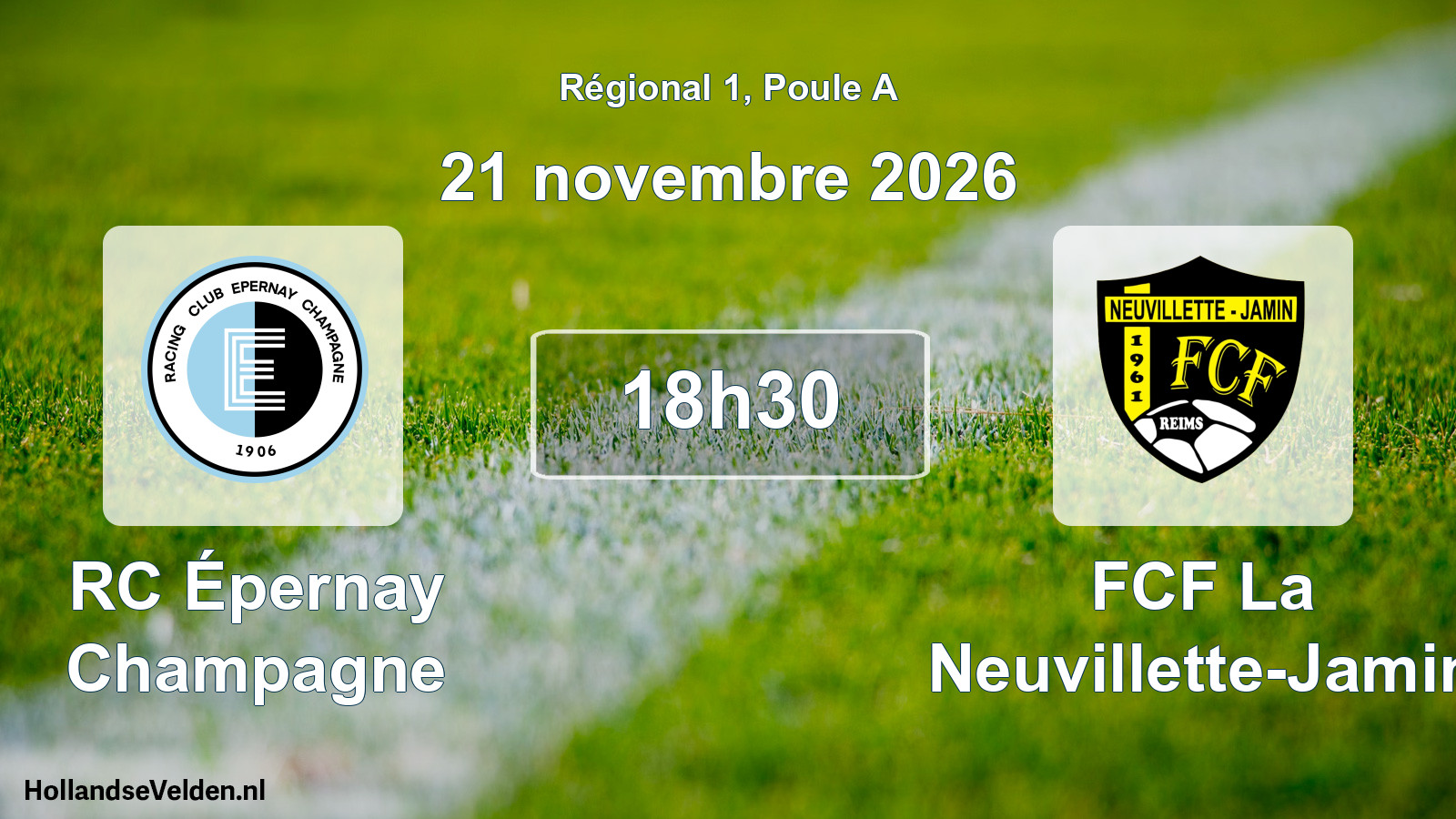 Match programmé: RC Épernay Champagne - FCF La Neuvillette-Jamin (21 novembre 2026)
