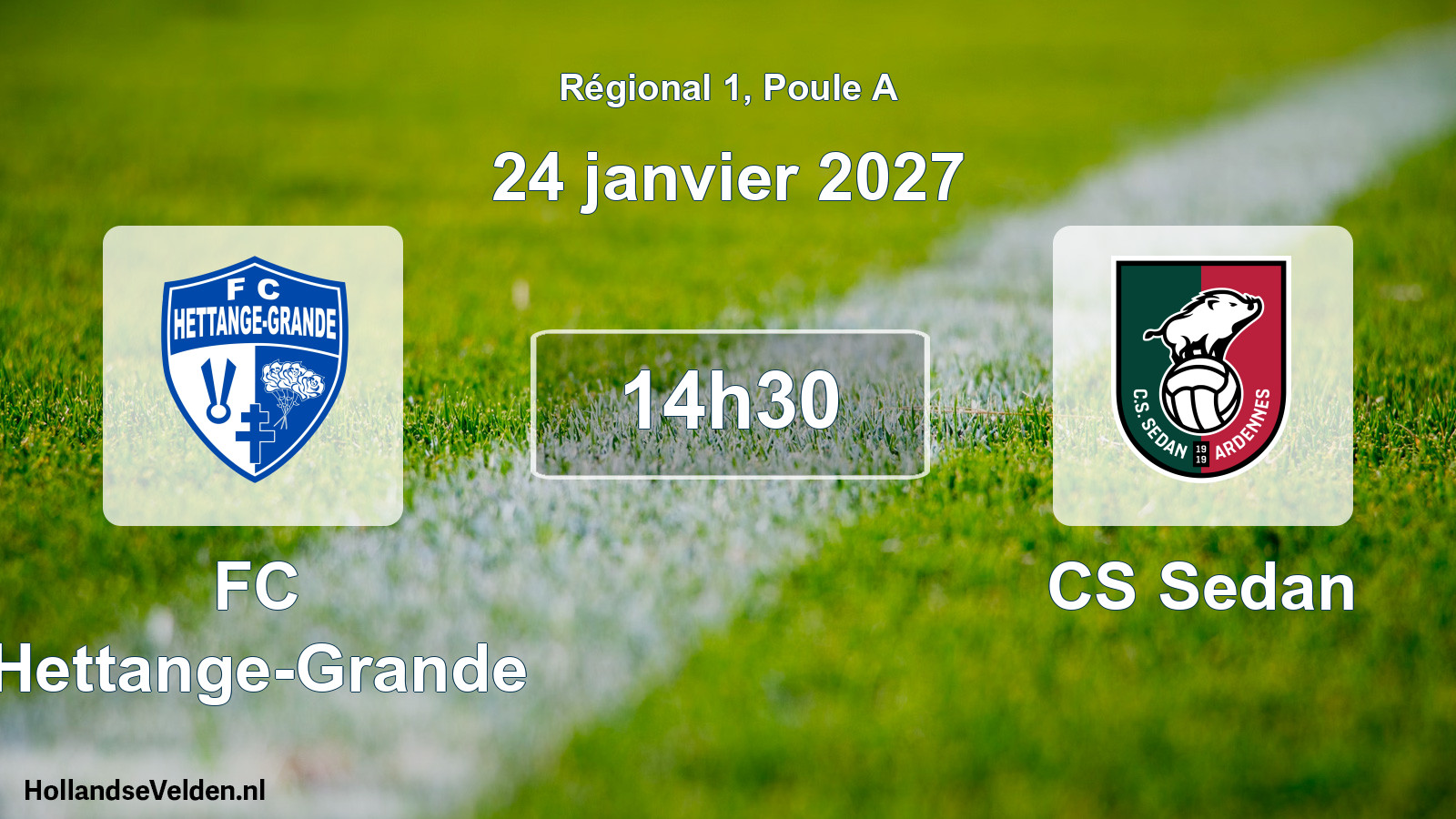 Match programmé: FC Hettange-Grande - CS Sedan (24 janvier 2027)