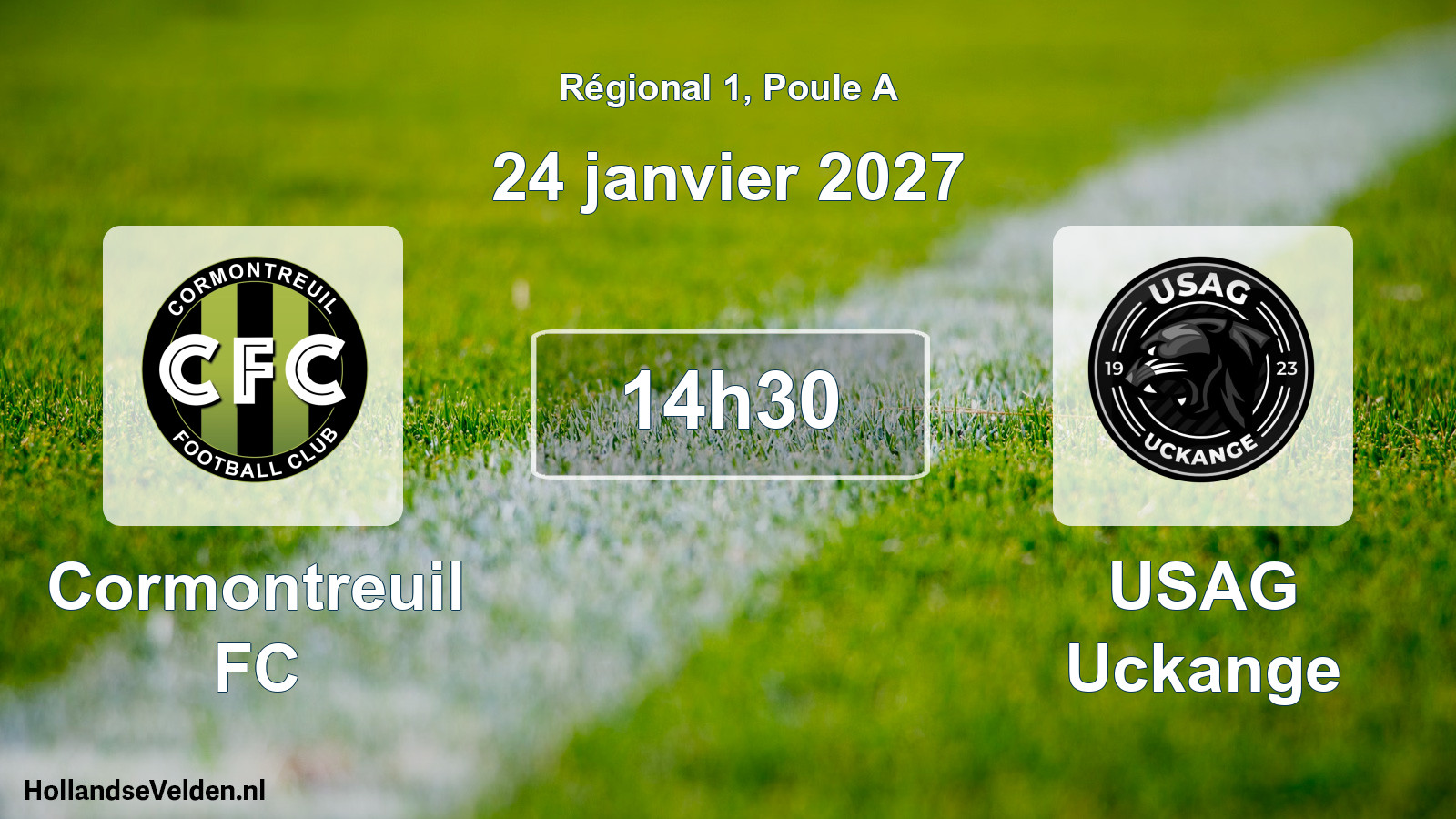 Match programmé: Cormontreuil FC - USAG Uckange (24 janvier 2027)