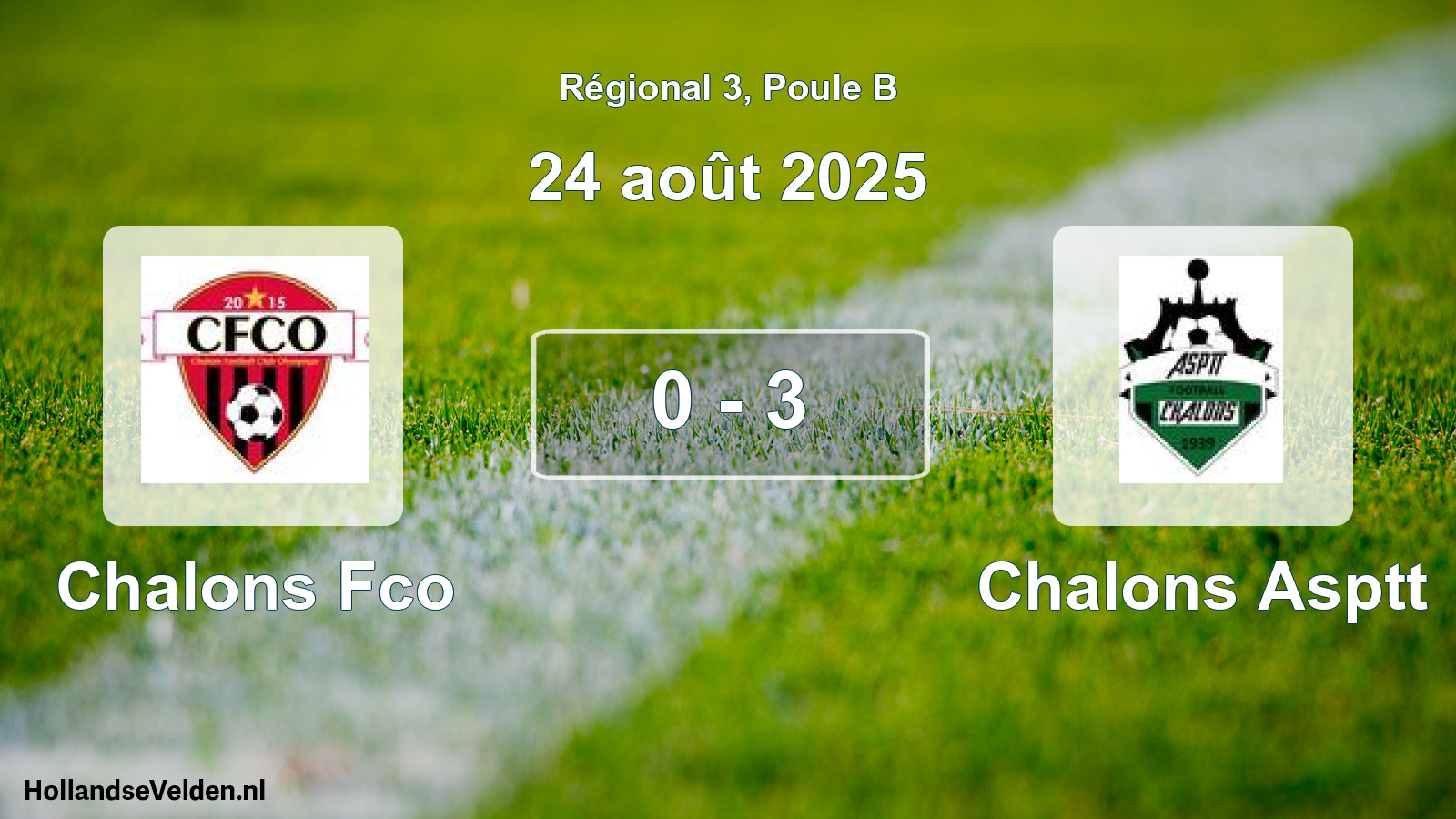 Total number of matches played: Chalons Fco - Chalons Asptt 0 - 3 (24 August 2025)