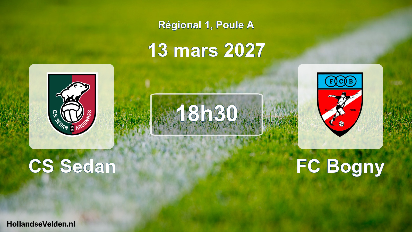 Match programmé: CS Sedan - FC Bogny (13 mars 2027)