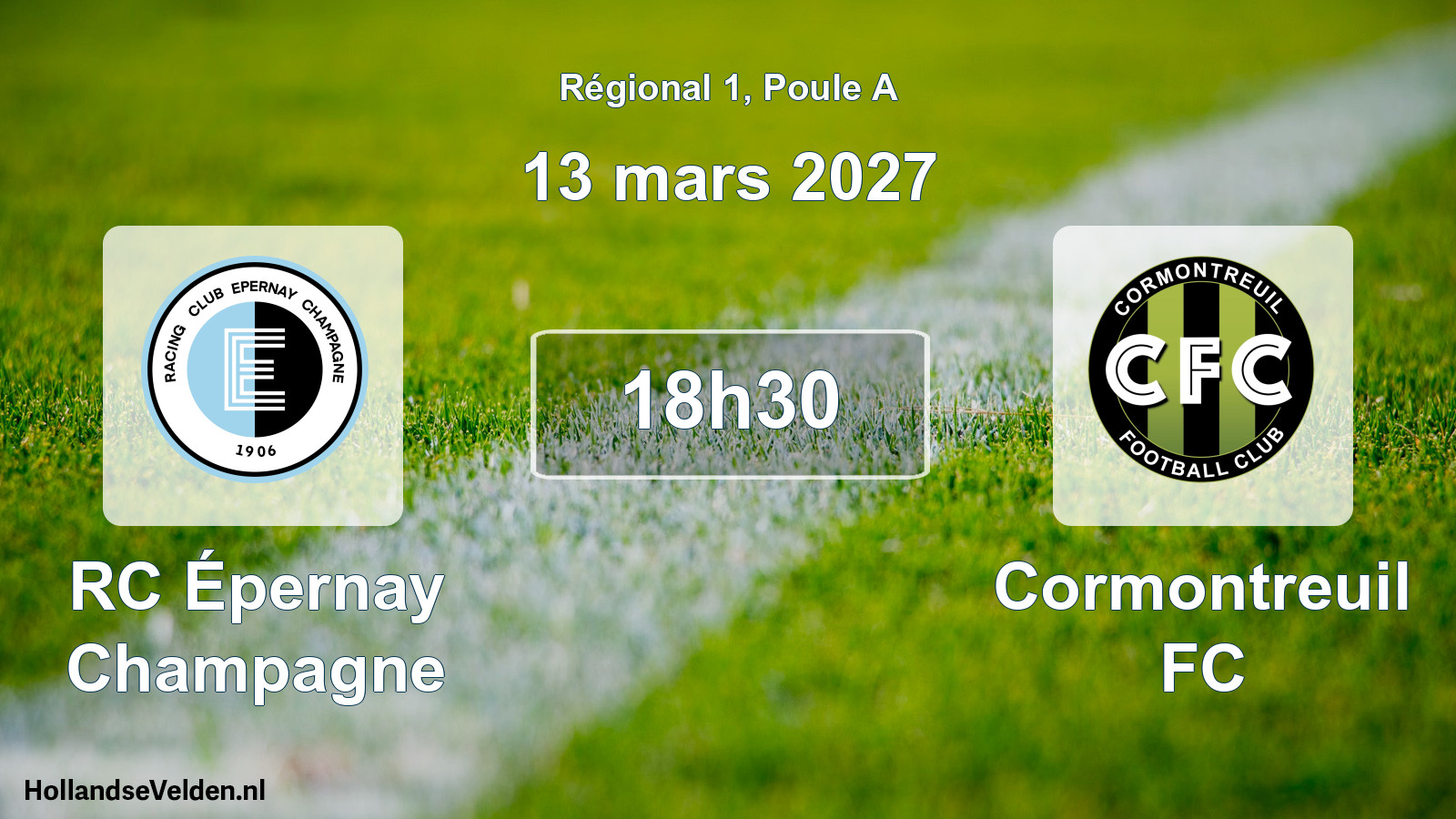 Match programmé: RC Épernay Champagne - Cormontreuil FC (13 mars 2027)