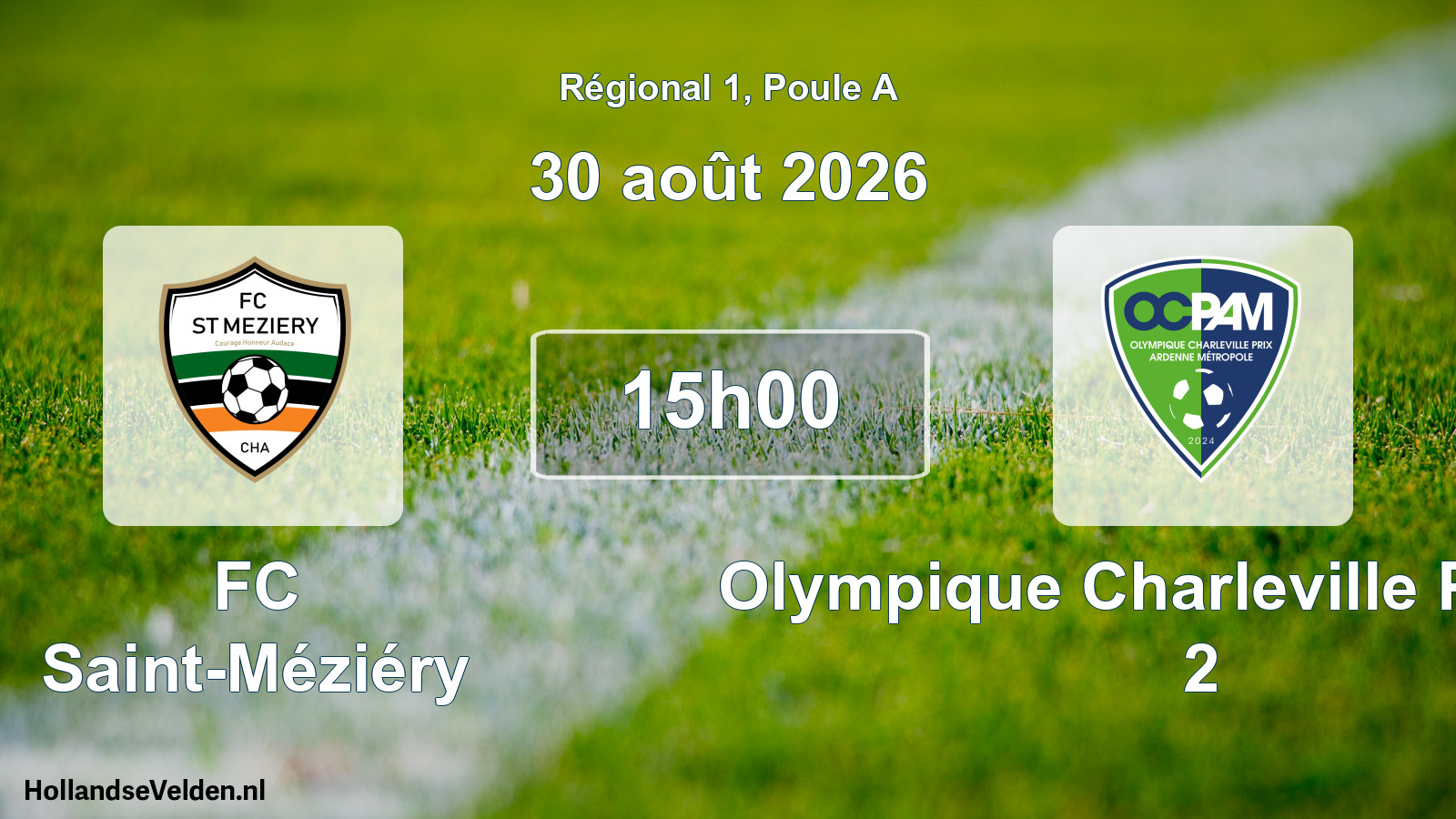 Scheduled Match: FC Saint-Méziéry - Olympique Charleville Prix AM 2 (30 August 2026)