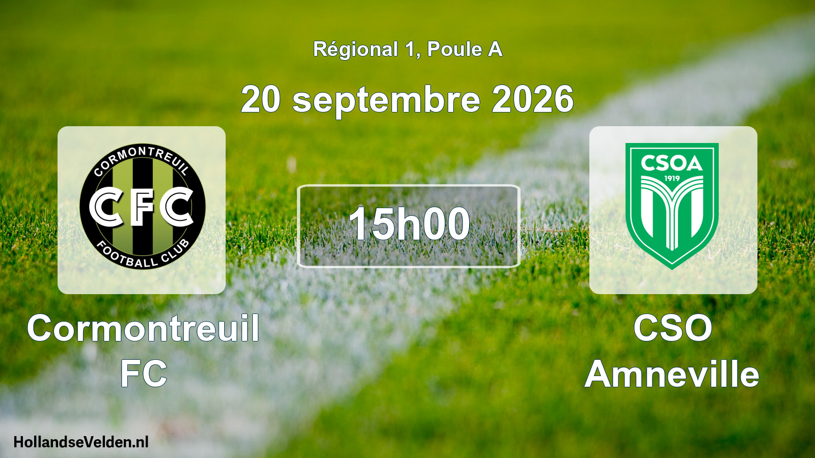 Match programmé: Cormontreuil FC - CSO Amneville (20 septembre 2026)