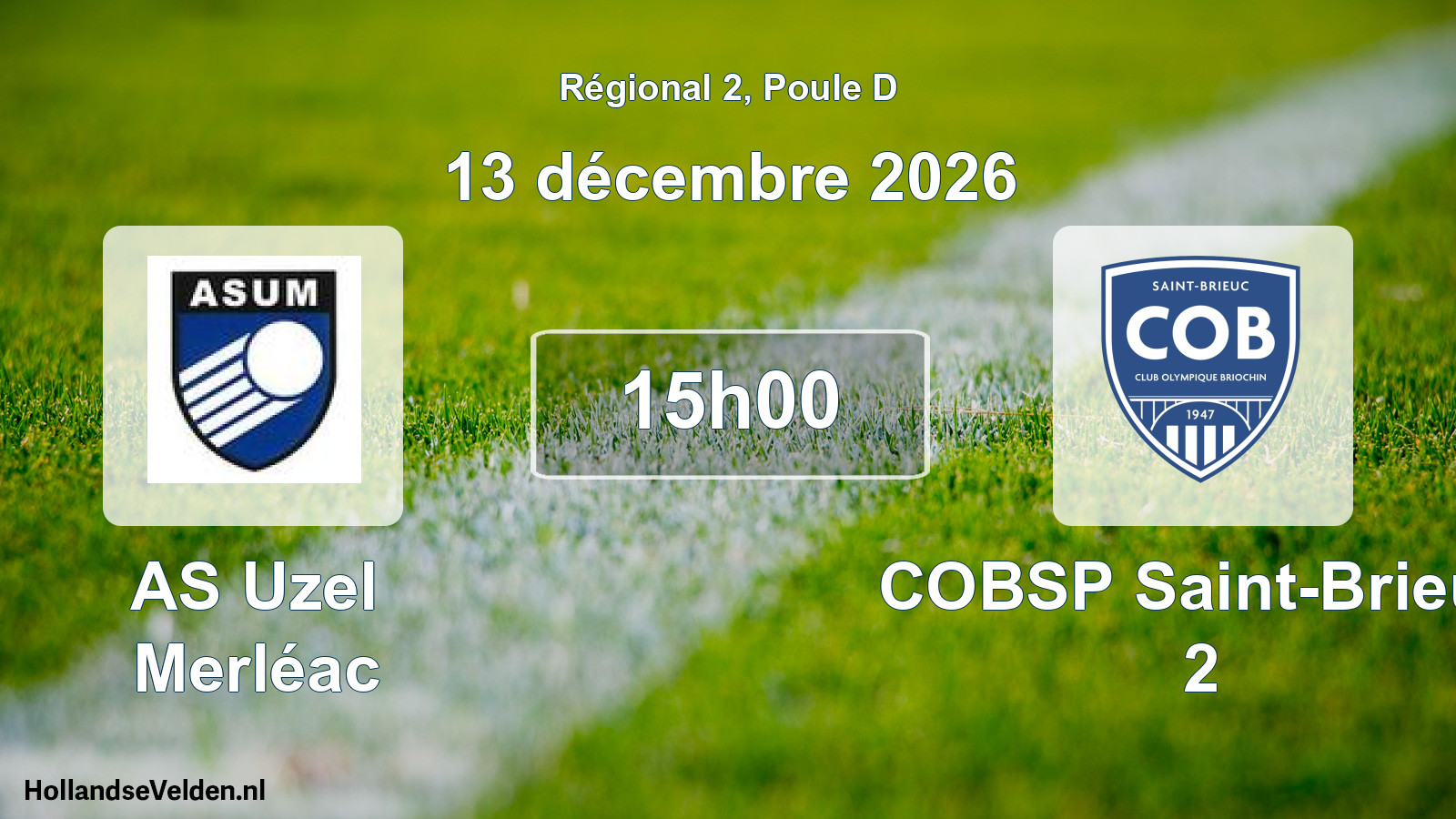 Scheduled Match: AS Uzel Merléac - COBSP Saint-Brieuc 2 (13 December 2026)