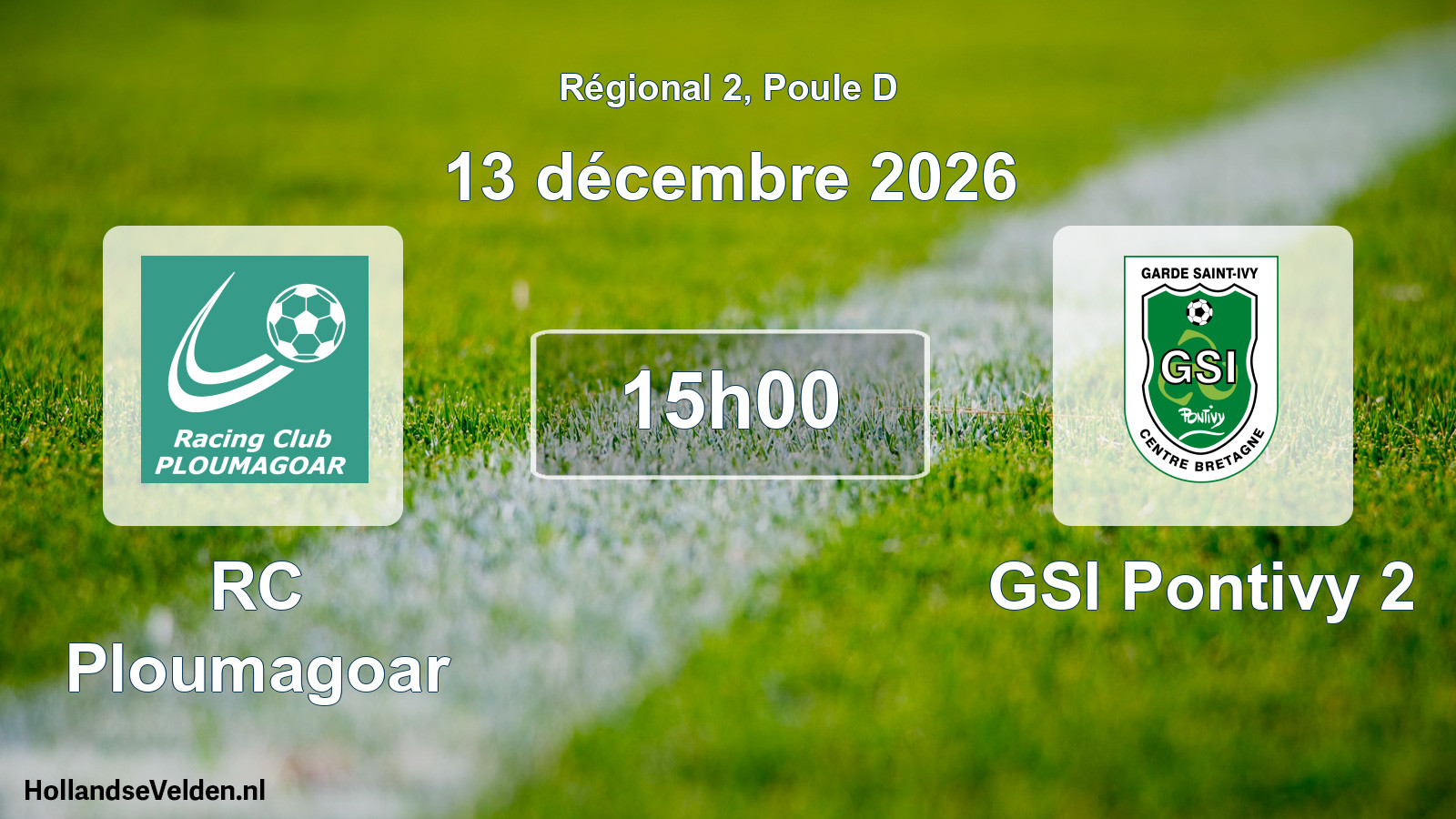 Match programmé: RC Ploumagoar - GSI Pontivy 2 (13 décembre 2026)