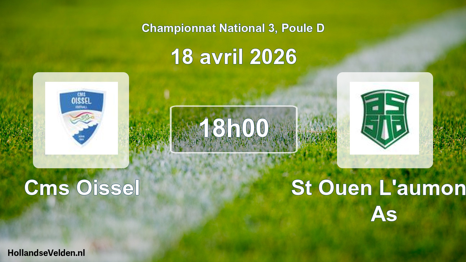 Geplande wedstrijd: Cms Oissel - St Ouen L'aumone As (18 avril 2026)