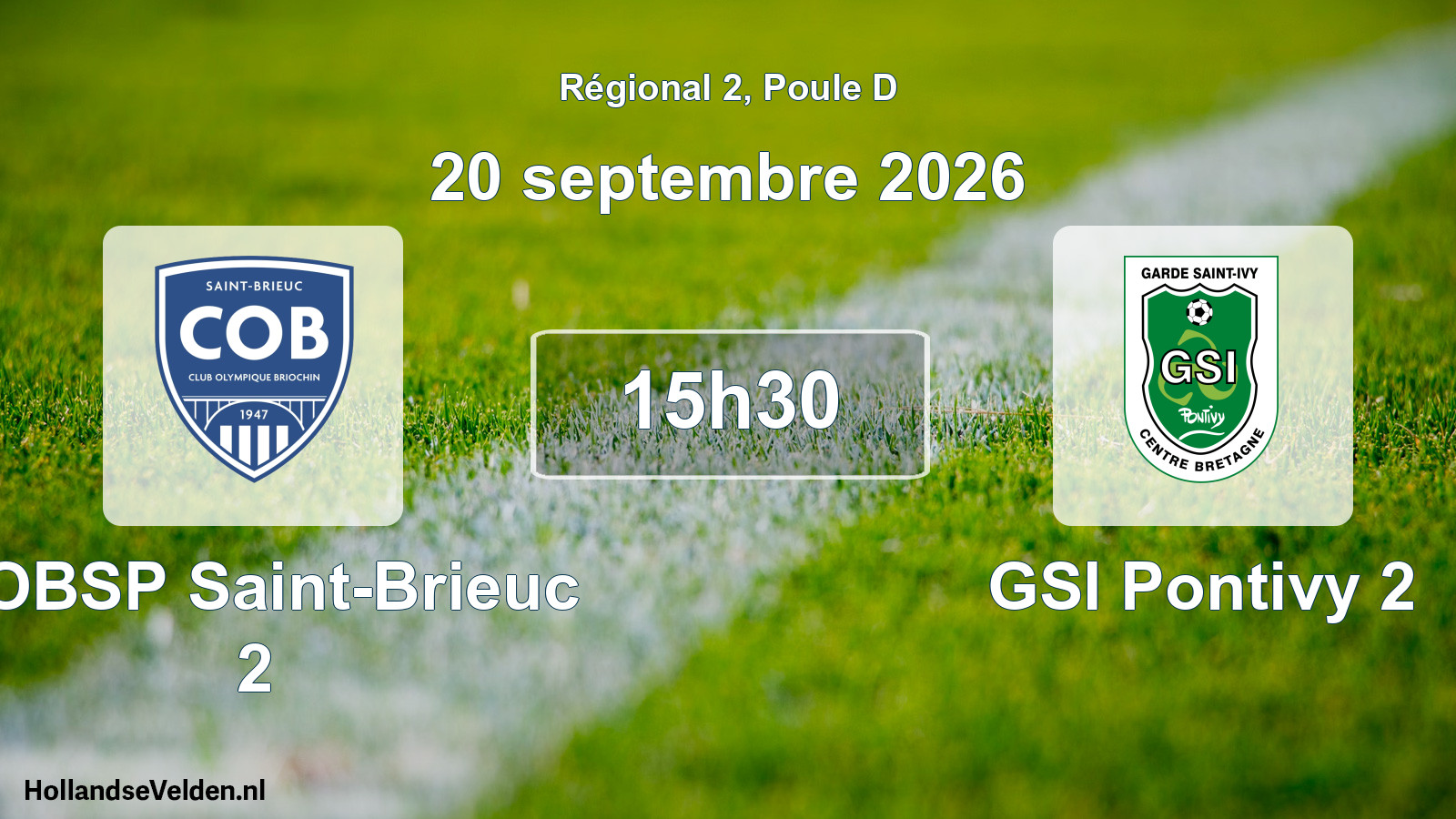 Scheduled Match: COBSP Saint-Brieuc 2 - GSI Pontivy 2 (20 September 2026)