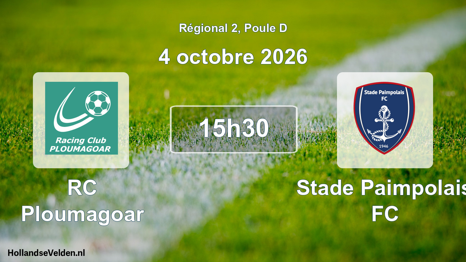 Match programmé: RC Ploumagoar - Stade Paimpolais FC (4 octobre 2026)