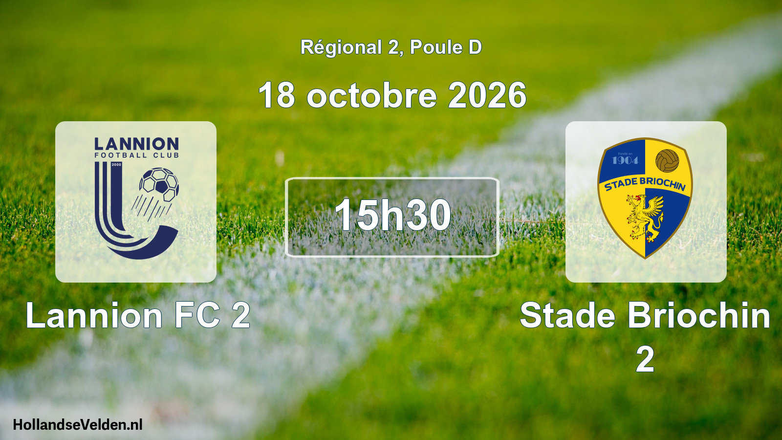 Match programmé: Lannion FC 2 - Stade Briochin 2 (18 octobre 2026)