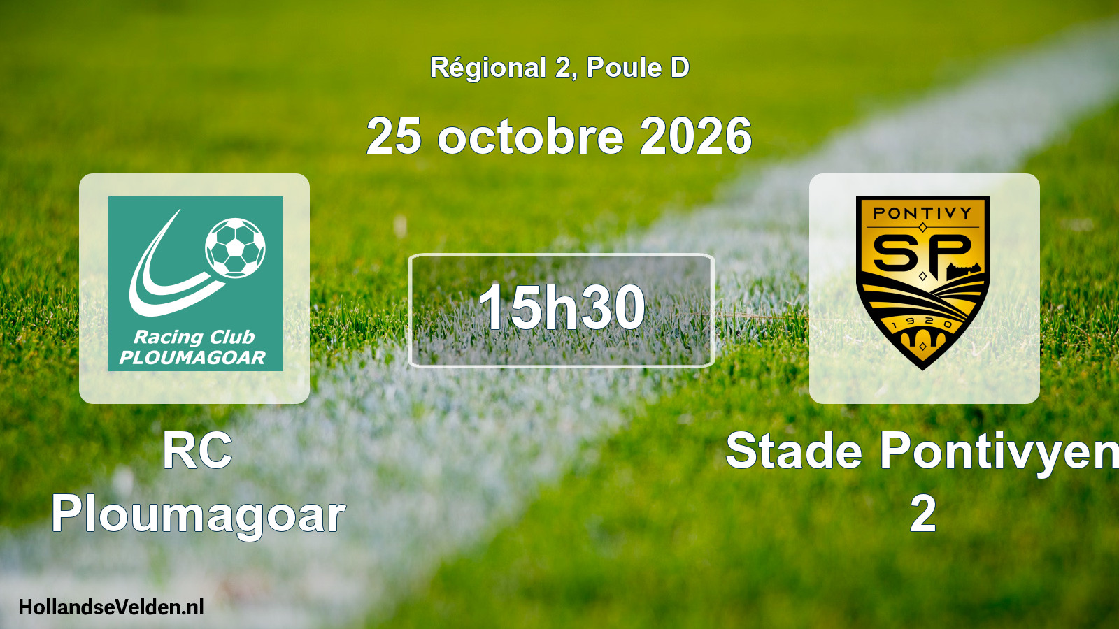 Geplande wedstrijd: RC Ploumagoar - Stade Pontivyen 2 (25 oktober 2026)