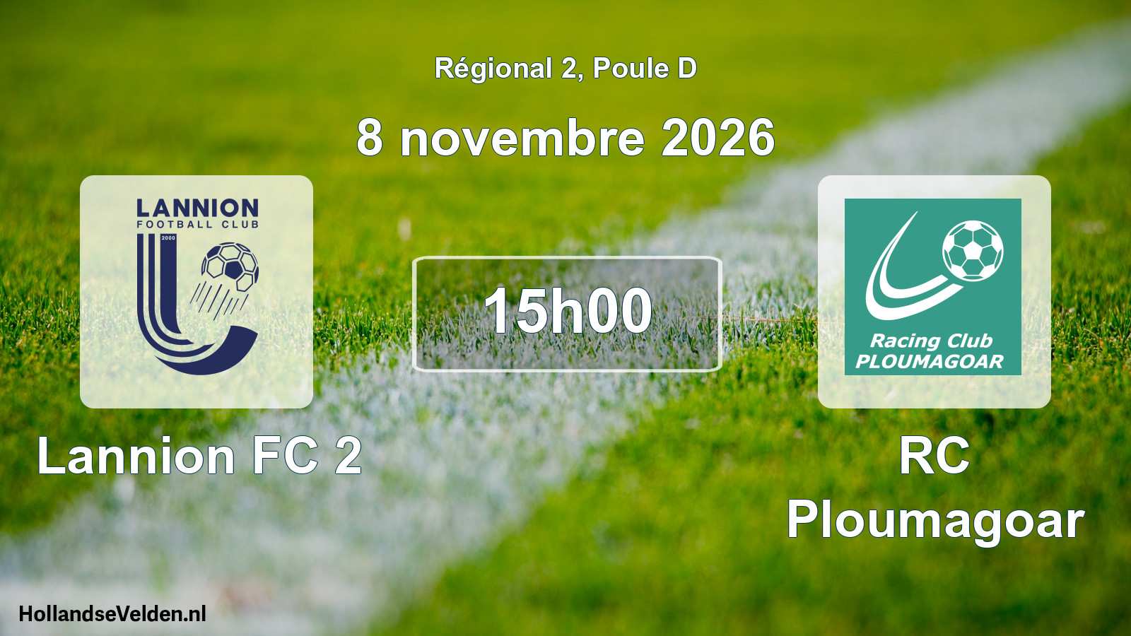 Match programmé: Lannion FC 2 - RC Ploumagoar (8 novembre 2026)