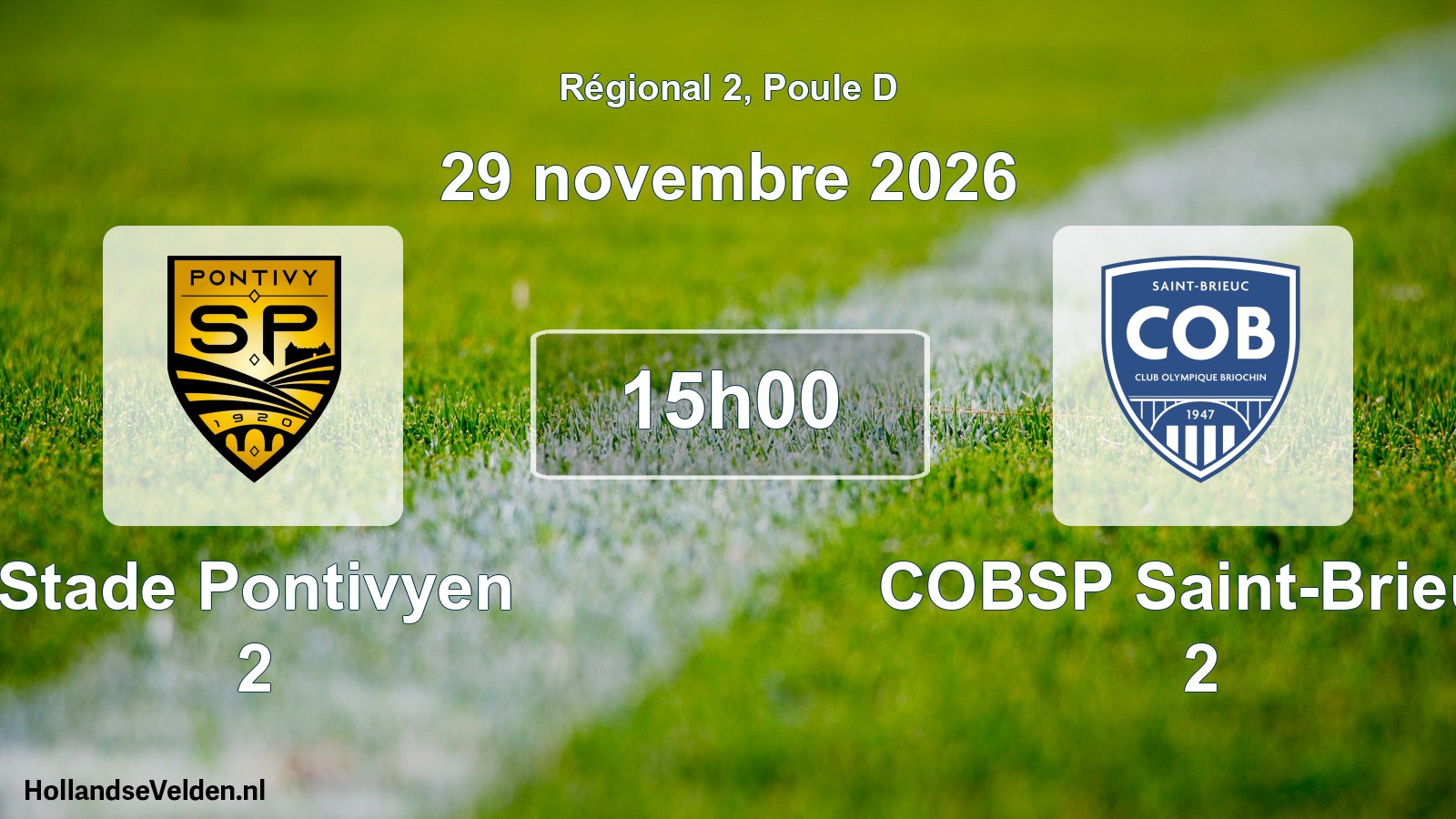 Scheduled Match: Stade Pontivyen 2 - COBSP Saint-Brieuc 2 (29 November 2026)