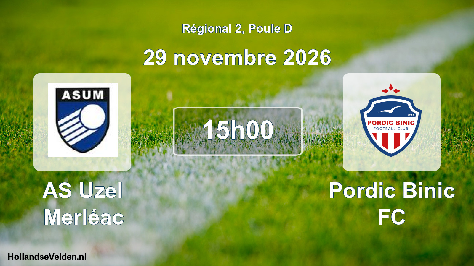 Match programmé: AS Uzel Merléac - Pordic Binic FC (29 novembre 2026)