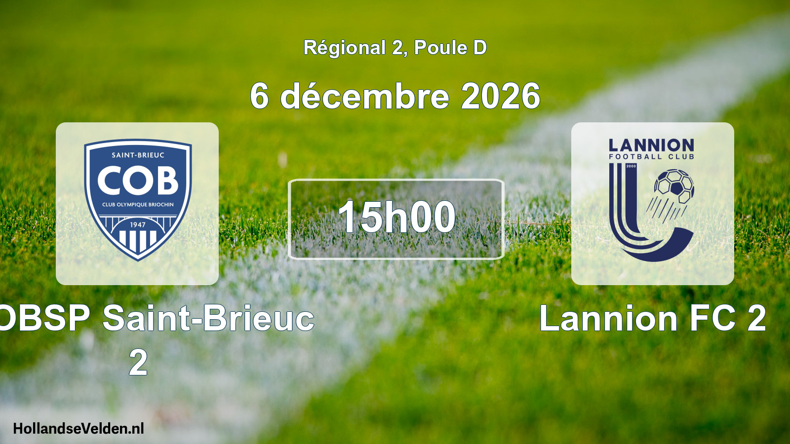 Scheduled Match: COBSP Saint-Brieuc 2 - Lannion FC 2 (6 December 2026)