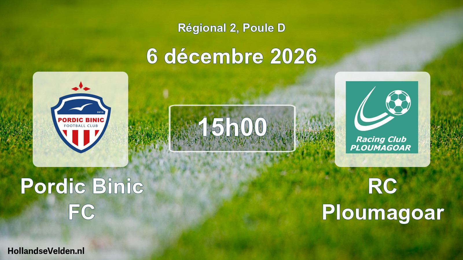 Match programmé: Pordic Binic FC - RC Ploumagoar (6 décembre 2026)