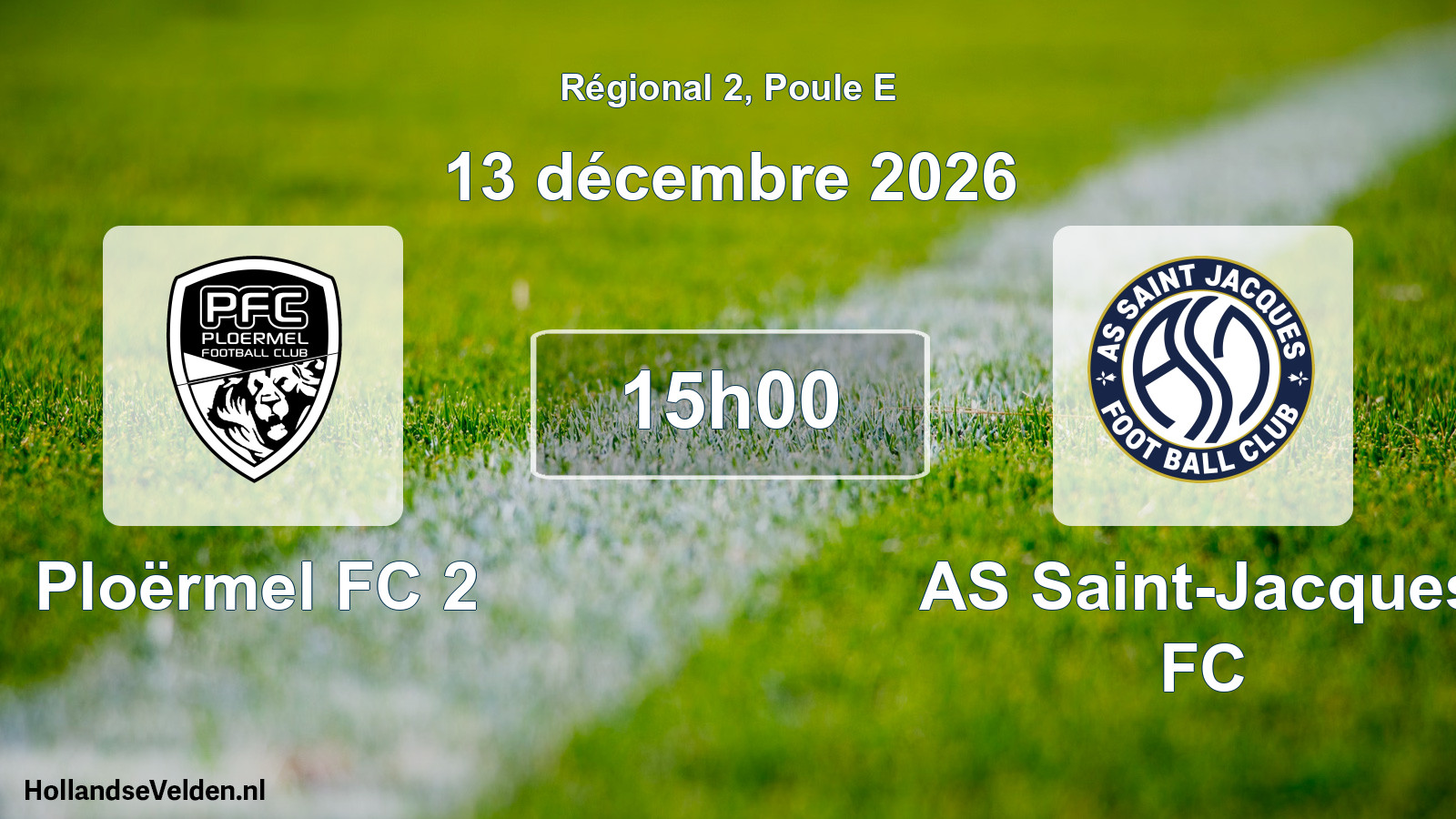 Scheduled Match: Ploërmel FC 2 - AS Saint-Jacques FC (13 December 2026)