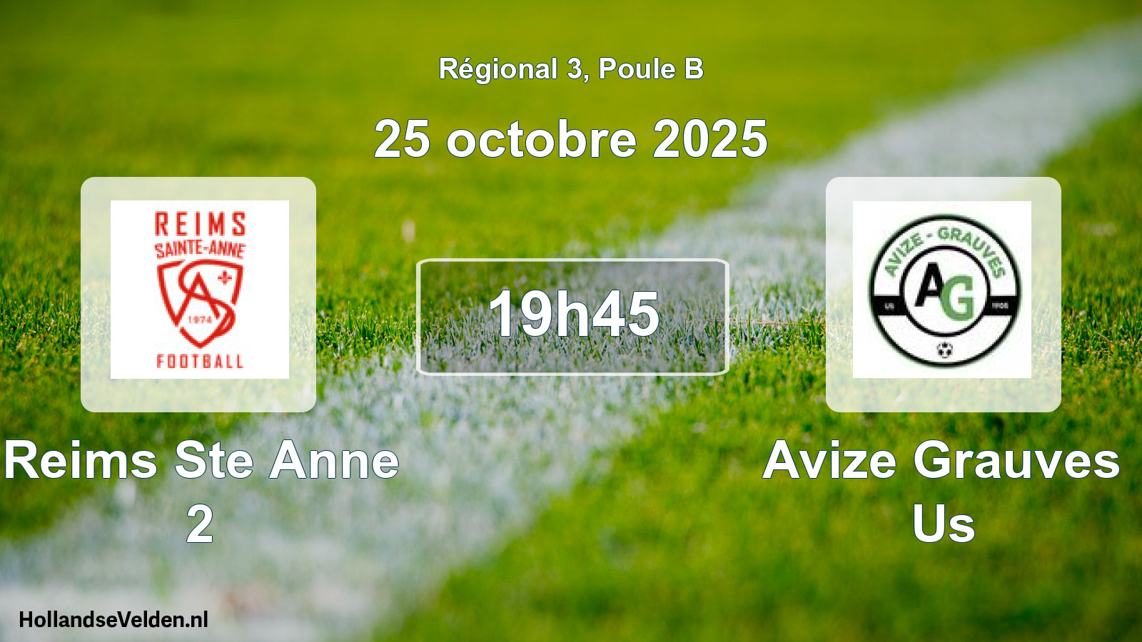 Geplande wedstrijd: Reims Ste Anne 2 - Avize Grauves Us (25 octobre 2025)
