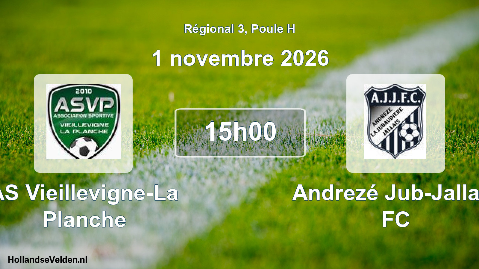 Geplande wedstrijd: AS Vieillevigne-La Planche - Andrezé Jub-Jallais FC (1 november 2026)
