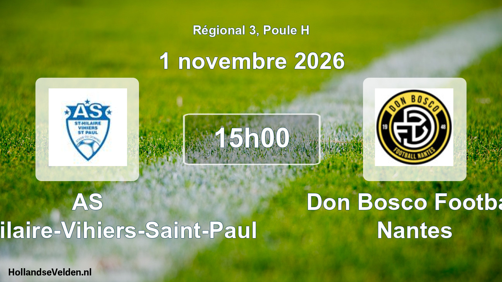 Scheduled Match: AS Saint-Hilaire-Vihiers-Saint-Paul - Don Bosco Football Nantes (1 November 2026)