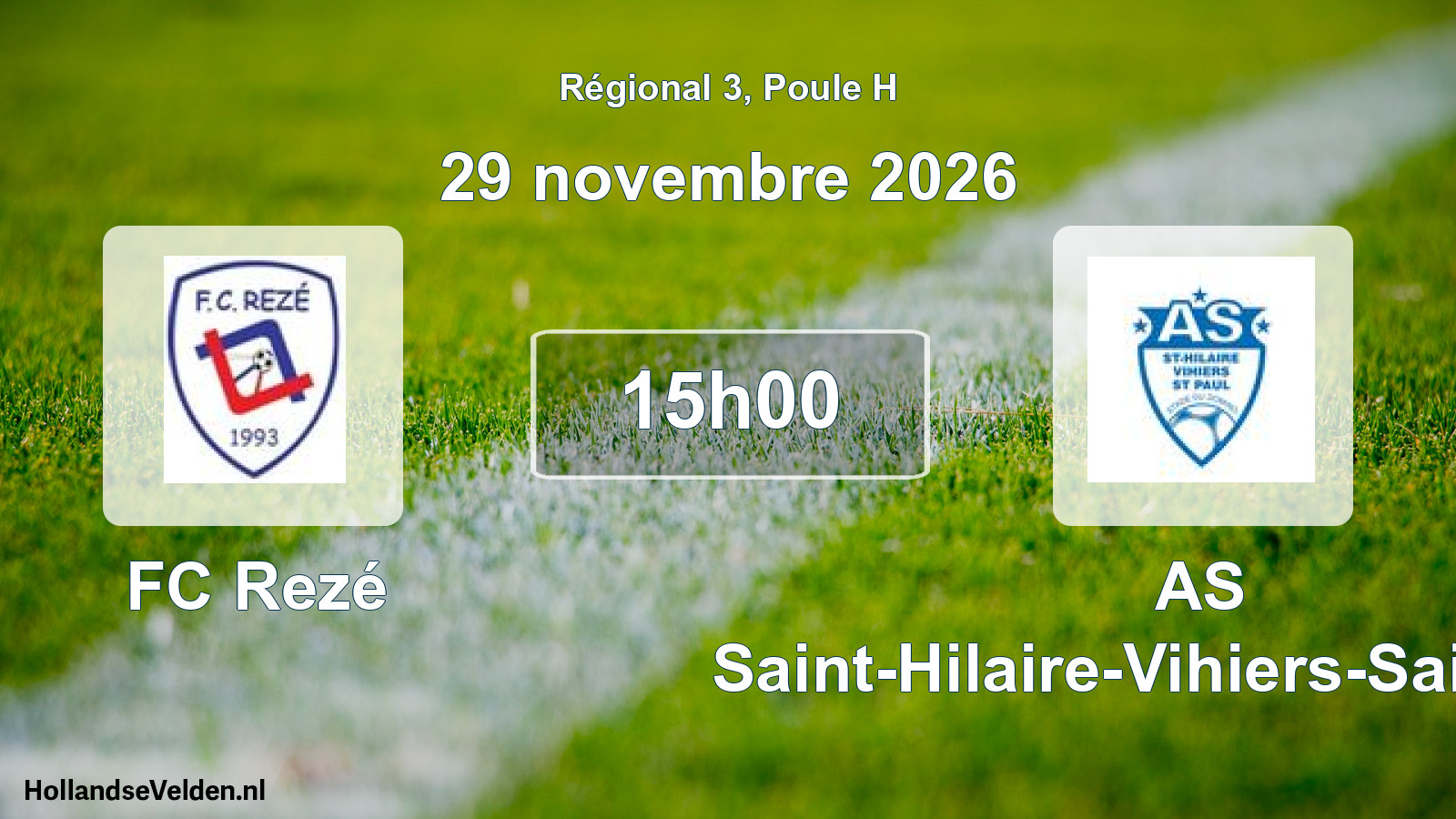 Scheduled Match: FC Rezé - AS Saint-Hilaire-Vihiers-Saint-Paul (29 November 2026)