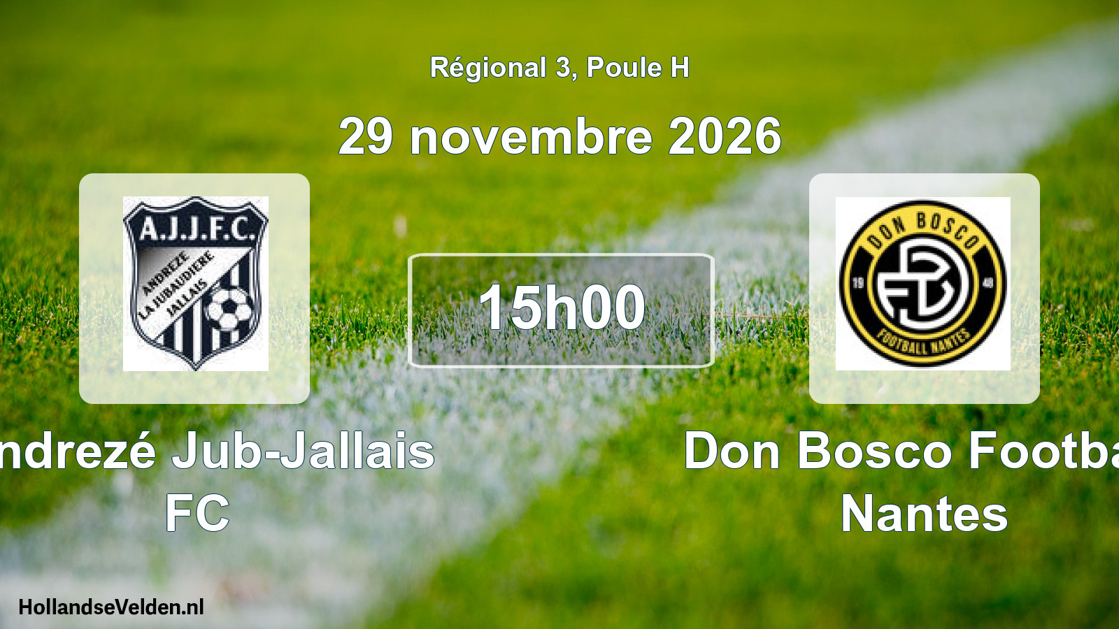 Geplande wedstrijd: Andrezé Jub-Jallais FC - Don Bosco Football Nantes (29 november 2026)