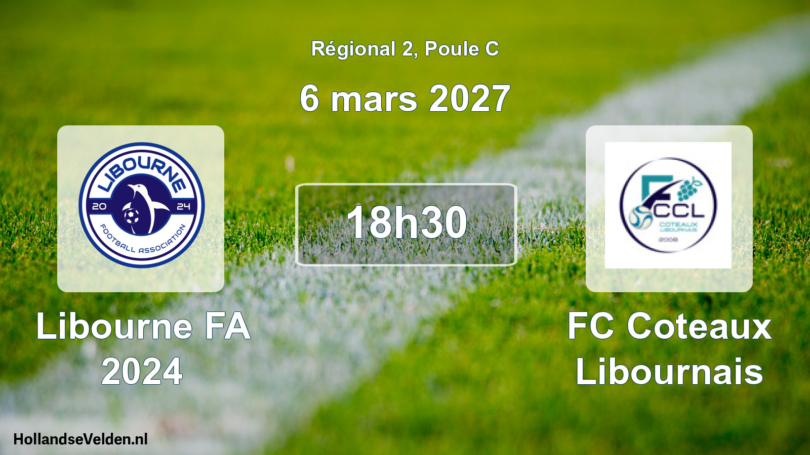 Geplande wedstrijd: Libourne FA 2024 - FC Coteaux Libournais (6 maart 2027)