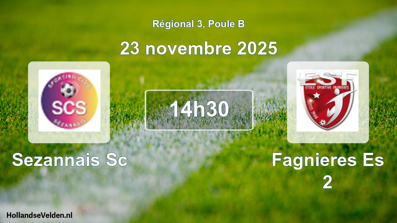 Geplande wedstrijd: Sezannais Sc - Fagnieres Es 2 (23 november 2025)
