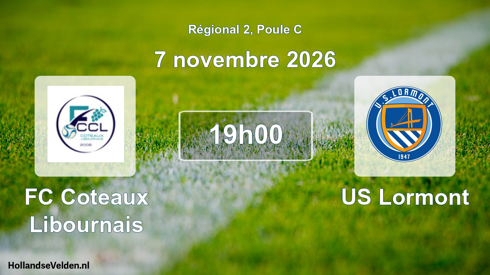 Geplande wedstrijd: FC Coteaux Libournais - US Lormont (7 november 2026)