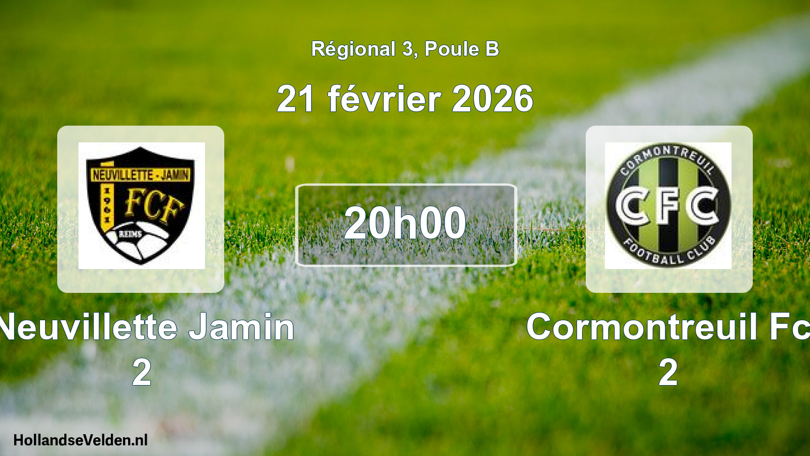 Geplande wedstrijd: Neuvillette Jamin 2 - Cormontreuil Fc 2 (21 février 2026)