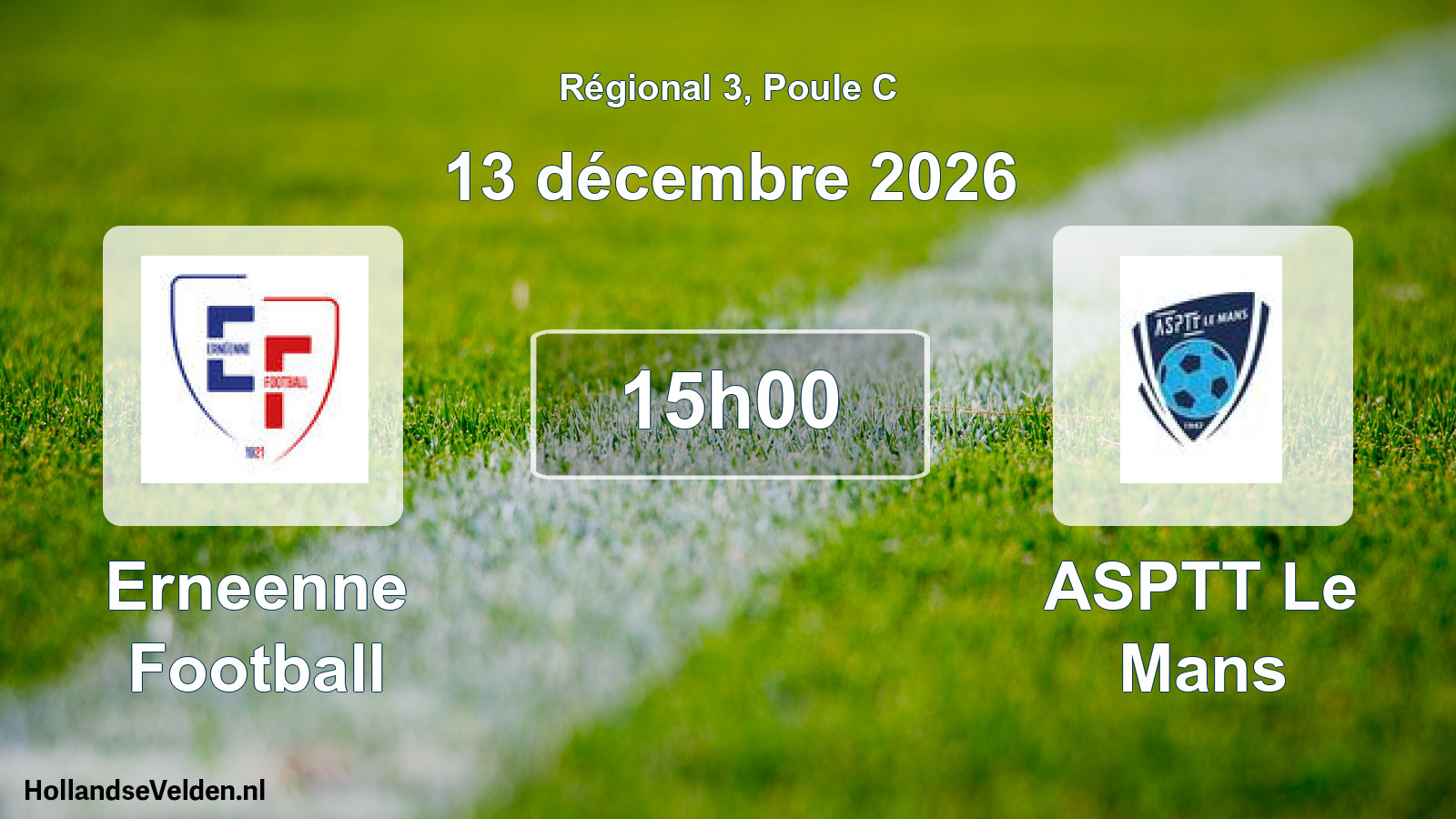 Scheduled Match: Erneenne Football - ASPTT Le Mans (13 December 2026)