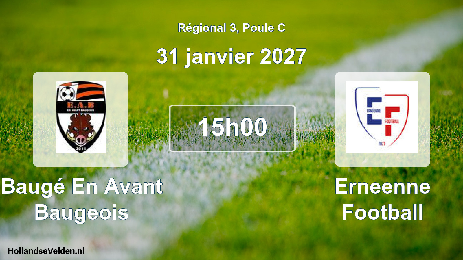 Scheduled Match: Baugé En Avant Baugeois - Erneenne Football (31 January 2027)