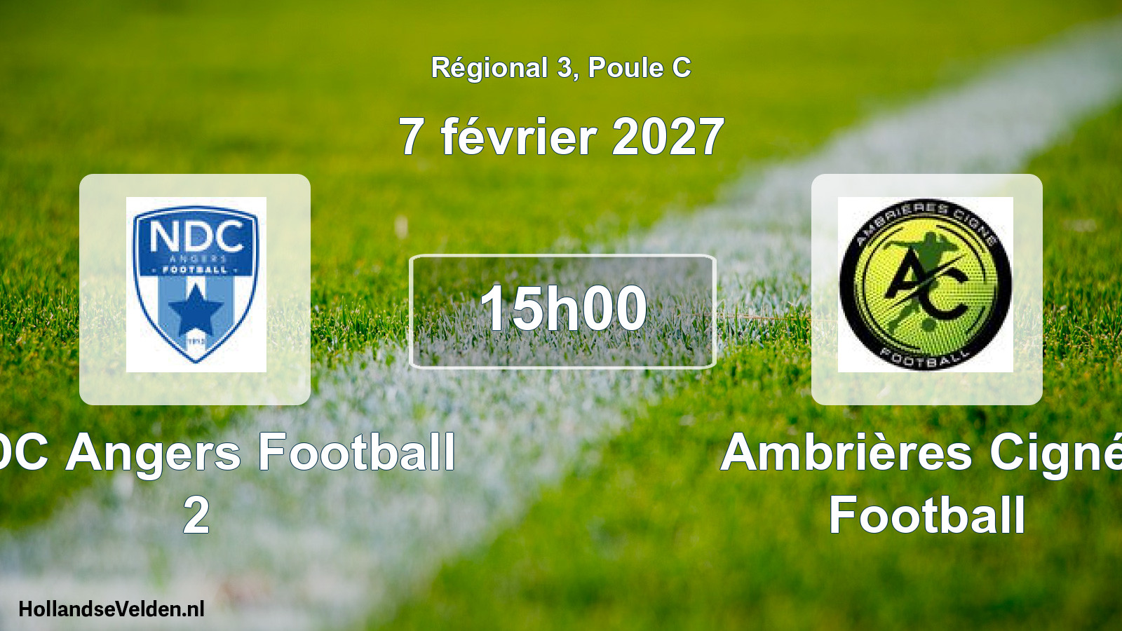Match programmé: NDC Angers Football 2 - Ambrières Cigné Football (7 février 2027)